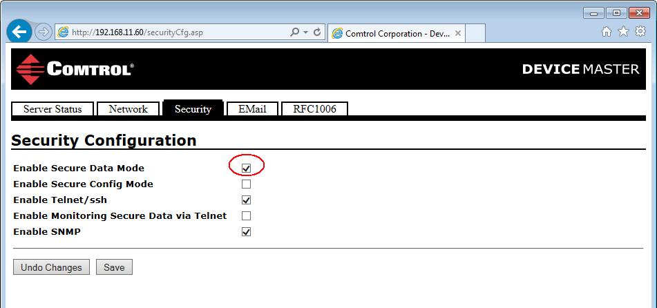Using a Web Browser to Set Security Features Using a Web Browser to Set Security Features The follow procedures are discussed below: Changing Security Configuration Changing Keys and Certificates on