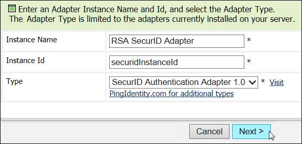 9. Click the Create New Instance button on the Manage IdP Adapter Instances page. 10.