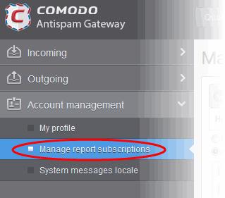 The 'Manage report subscriptions' interface will open: Select 'Enabled' check-box if you want to receive the periodical Quarantine summary reports.