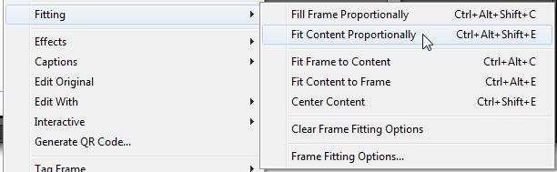 There are several options for fitting the content to the frame or the frame to the content (Figure 27).