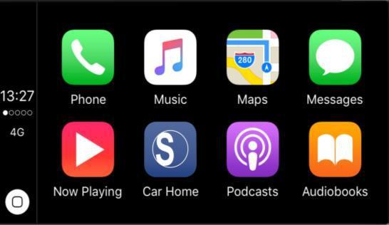 6. Apple CarPlay Plug the iphone (iphone 5 or latter models, and ios 7.1 or above) through the lightening cable to the USB port of the Head unit. The iphone will be shown the CarPlay.