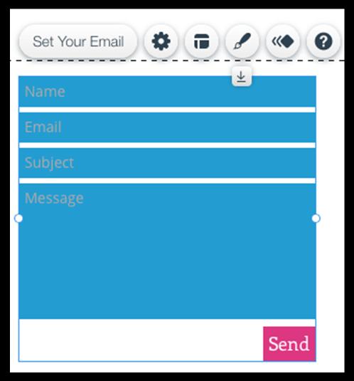 When you click on the form, a menu of tools will pop up, which will enable you to set the email the form will be received, once submitted by a
