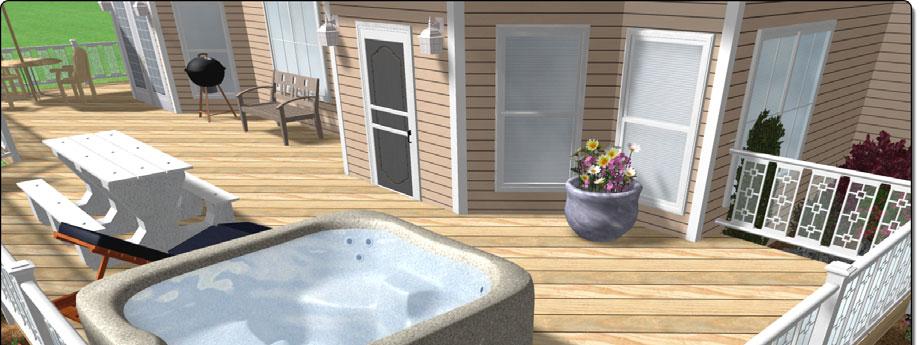Deck Wizard Use the Deck Wizard to add a pre-built deck to your landscape design.