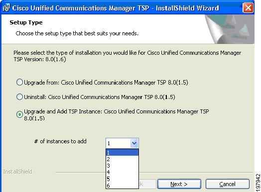 Installing the Cisco Unified CM TSP Client Chapter 4 Figure 4-7 Setup Type Screen Downgrade or Uninstall of