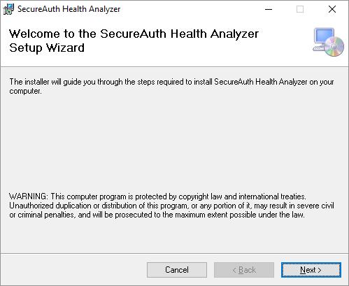 SecureAuth Health Analyzer VAM Best Practices Installing the Module To configure the SecureAuth Health Analyzer installation, perform the following steps: 1.