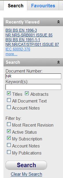 Searching Using the Document / Drawing Number Use the Document Number and Filter by fields:- a - Type in the Document Number field the document or drawing number.