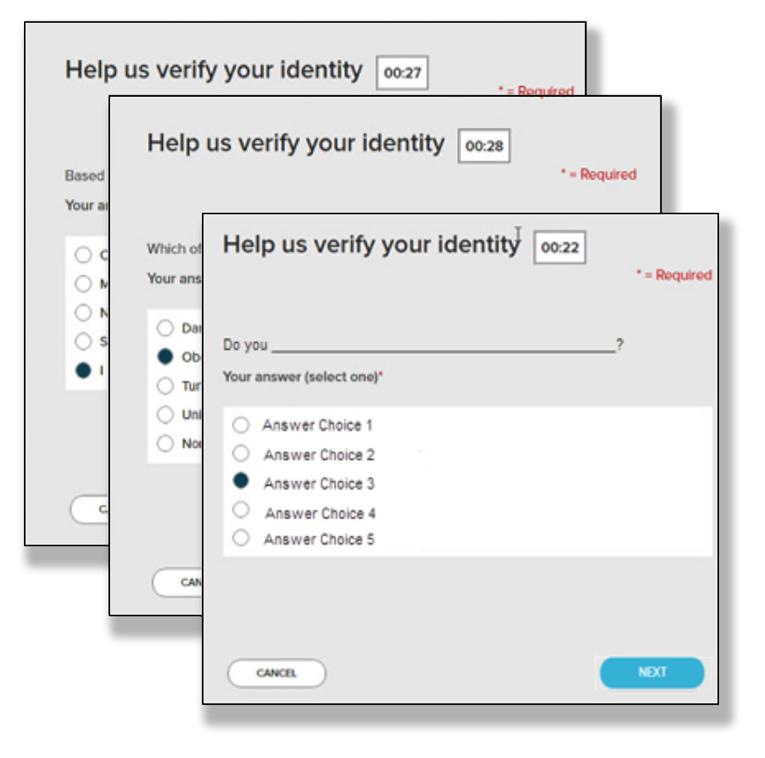 Option 2: Identity Verification You may use this option if: T T A unique email is not available in our system; or T T You do not recognize or have access to the email listed on the screen.