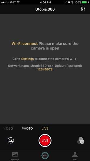 Connecting Through WiFi Download the Utopia 360 app to your device through the Apple App Store or the Google Play Store.