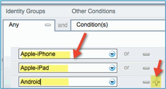 In order to specify additional device types, click the + and add more