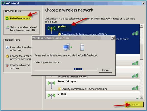 Reference : Wireless Authentication for Microsoft Windows XP Associate to the WLC via an authenticated SSID as an INTERNAL user (or integrated, AD User) using a Windows XP wireless laptop.