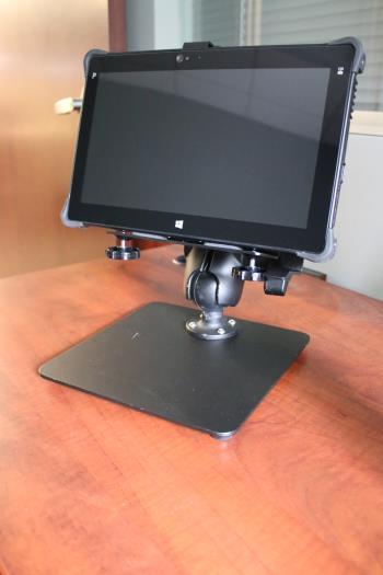 Here is the xtablet T1600 mounted securely into the Vehicle Dock.