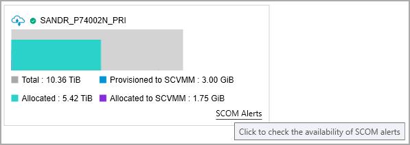 Viewing Storage Systems alerts from SCOM Ensure SCVMM and SCOM integration, to view the array storage system. To view the SCOM Alerts, click the SCOM Alerts link.
