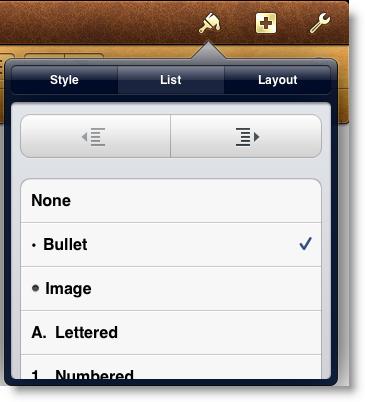 Use Apple-designed styles for Paragraphs Triple-tap this paragraph to select it. Then tap the Properties button on the toolbar and choose Style.