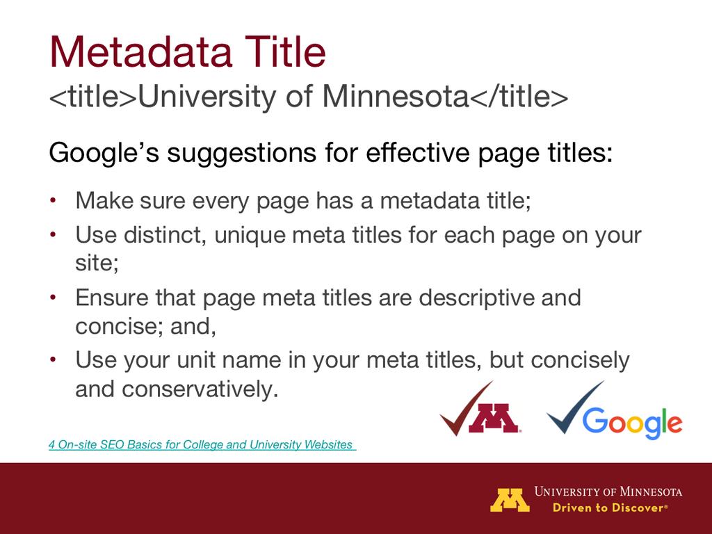 Let s start with some metadata basics. Metadata is code that is written into web pages to describe things about the page.
