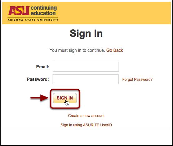 Sign In Enter your account credentials and click the "SIGN IN" button.