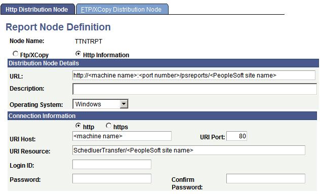 Chapter 8 Setting Server Definitions Http Distribution Node page http and https Select the type of node connection. The default is http. URI Host Enter the machine name.