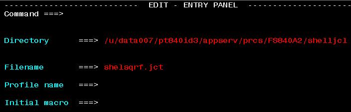 Editing JCL Templates in OS390 for COBOL and SQR Appendix F JCL SHELSQROUTP.JCT SHELSQROUTS.JCT Description Used in conjunction with SHELSQRP.JCT or SHELSQRF.JCT. This template contains the file definition for creating a partitioned dataset for SQR report files.