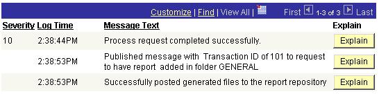 Chapter 5 Using Report Manager Status Description Posted The report was successfully transferred to the Report Repository.