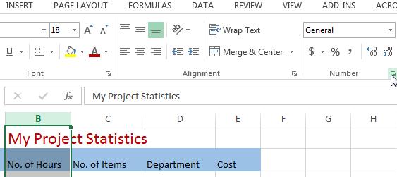 Excel 2013 Workshop Unit 2 Working with Data in Excel 2013 Topic 3 Formatting a Column for Numbers As you start to analyze your data, it is important to decide what kind of numbers you will be