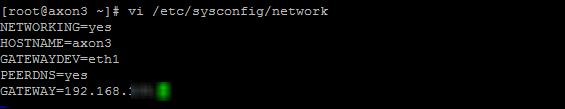 8. Add the persistent static route using the following command: route add -net 0.0.0.0 gw 10.65.x.x dev eth1 Note: Replace 10.64.x.x with the gateway details of your network. 9.