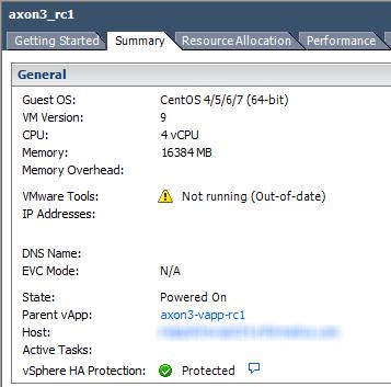 Upgrade VMware Tools You can optionally upgrade the version of VMware tools that is installed on the Axon virtual machine. VMware tools helps you manage the virtual machine easily.
