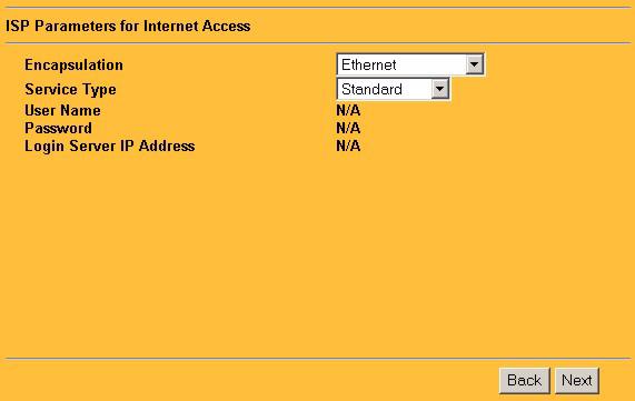 1 Enter the Internet access information given to you by your ISP exactly in each