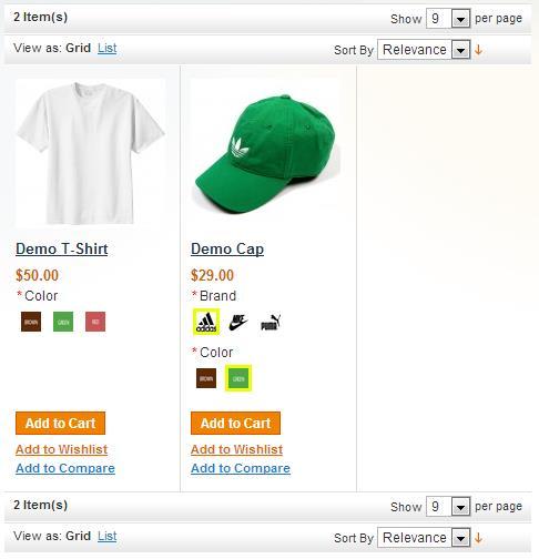 13. Selection of configurable products on category page You can let customers
