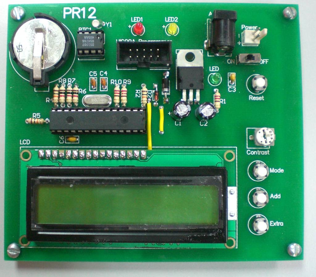 Appendix A PCB Layout: 3 Volt Cell battery 10K 10K 1K DS 1307 RTC chip C-cap 30pF Crystal 20MHz PIC 16F876A C-cap 104 Crystal 32.