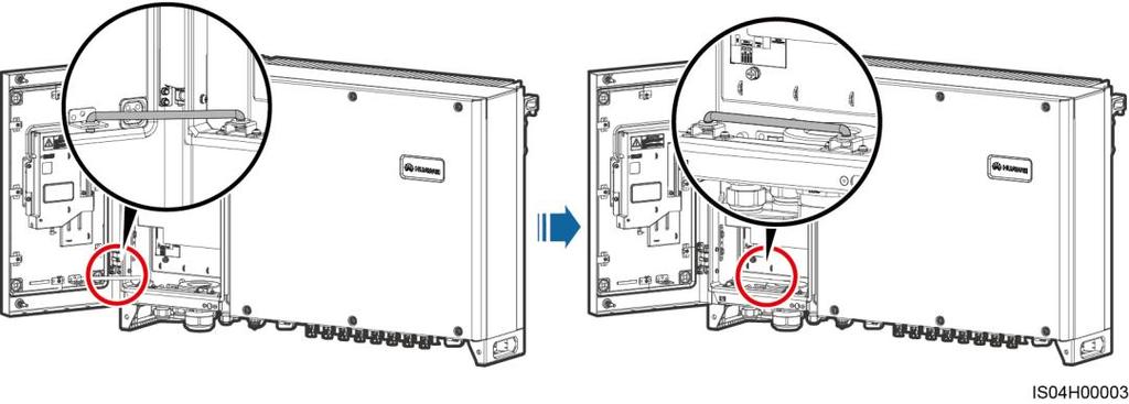 6 Electrical Connections Figure 6-35 Retrieve the support bar Step 3 Close the maintenance compartment door and