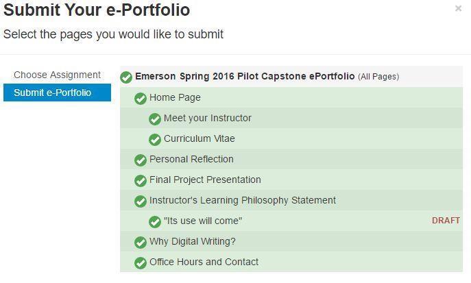 submit throughout the semester, your instructor might also require you to submit your FINAL eportfolio.