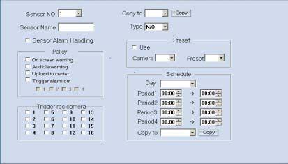 In this screen, you can define the PTZ protocol and set the Preset Position as well as the plan to execute them automatically. 1).Camera Select the camera to be set from the drop- list. 2).
