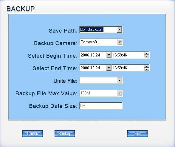 2.Back up by time Select a camera that has video data in local disk and back up