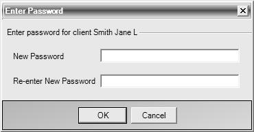Chapter 4: Configuring Your Security Settings Adding Passwords to a Client s Files To add a password to a client s file, use the following steps: 1.