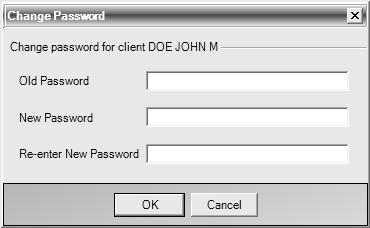 Chapter 4: Configuring Your Security Settings ATX Document Manager displays the Change Password dialog box: 2.