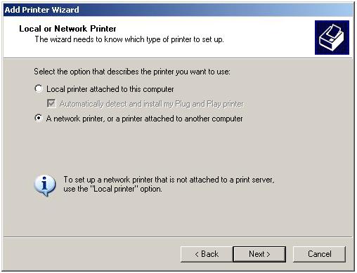 Chapter 3: USB Sharing 3. Choose "Connect to a printer on the internet or on a home or office network." 4. Enter the URL: http://192.168.1.1:631/ipp. 5. Click Next.