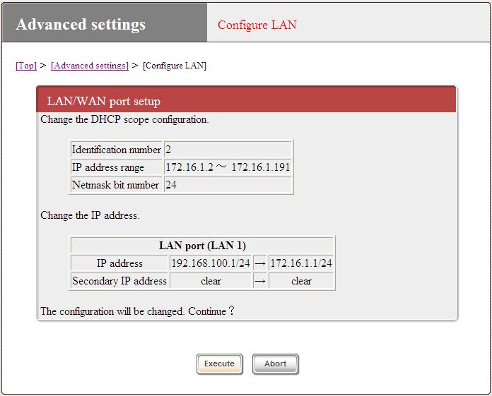 3. LAN interface addressing (3) Check the