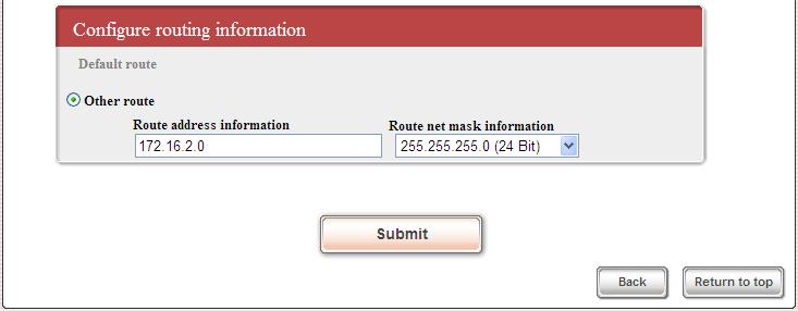 4. IPsec VPN (6) Fill with opposite router s LAN network address and select net mask. Click [Submit].