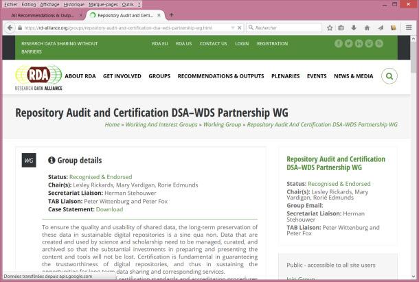 The Certification Working Group 13 https://rd-alliance.