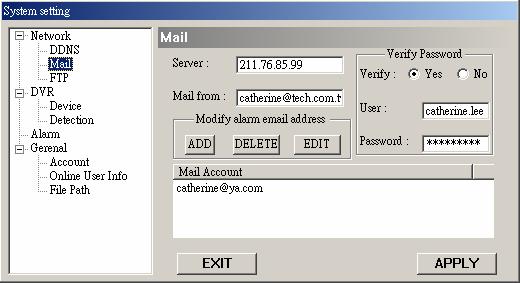 You can get information (SMTP server) from your e-mail system supplier.