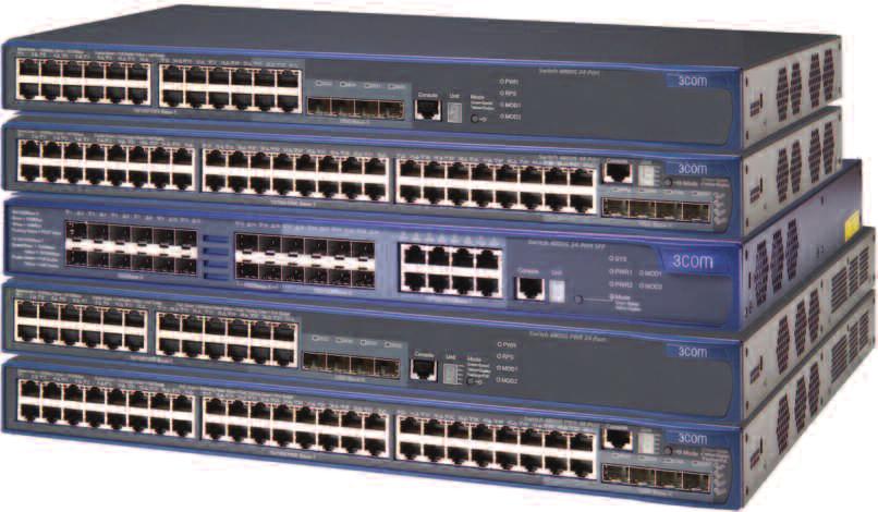 DATA SHEET SWitChinG 3COM SWITCH 4800G GIGABIT FAMILY Shown above from top: 3Com Switch 4800G 24-Port, Switch 4800G 48-Port, Switch 4800G 24-Port SFP, Switch 4800G PWR 24-Port, Switch 4800G PWR