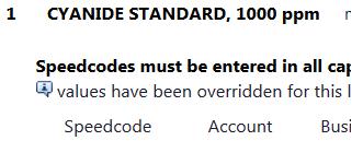 Using different speedcodes for different line items When you want to charge a specific item(s) to a different account or speedcode than the rest of the order you have to add the account and speedcode