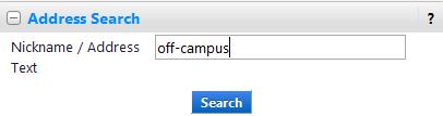 Selecting an offcampus ship-to address If the ship-to address is not available under the organizational options, you may select the Off-Campus Deliveries option to enter another address.