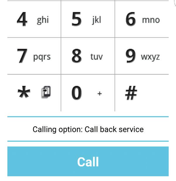 Depending on your selected calling option, your call will be placed.