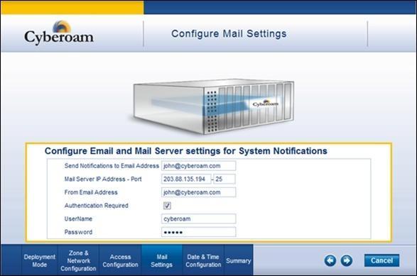 Configure Mail Settings Specify Administrator Email ID. Specify Mail server IP address. Specify email address that should be used to send the System Alerts.