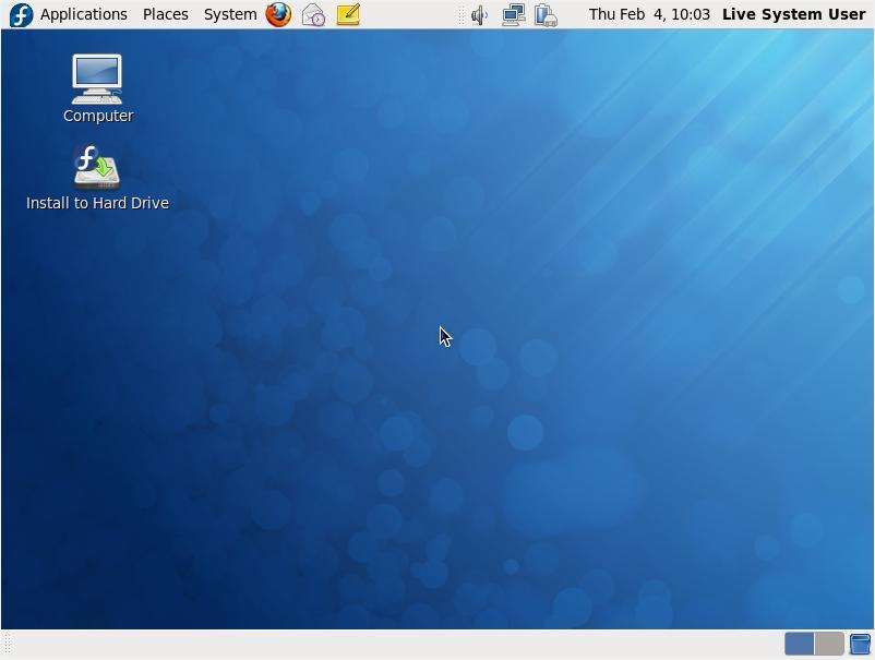 To initiate the installation process, double click on the Install to Hard Drive icon located on the Fedora desktop.