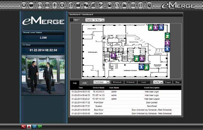 Overview of System Features Essential The entry-level emerge Essential and Essential Plus supply the right amount of access control businesses need starting with 1-door / 2-reader capacity, plus