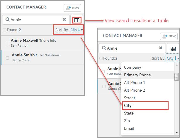 Managing Contacts Searching your Contacts Database Searching your Contacts Database You can search the contact database at any time by using the menus or search operators.