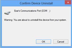 Under the Confirm Device Uninstall window, check Delete the driver software for this device. Click OK to uninstall the software driver.