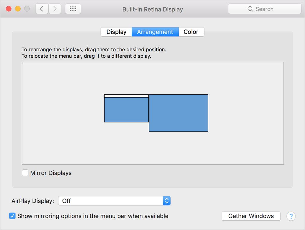 7. Display Configuration on Mac OS To configure the settings of a display attached to the computer through the Docking Station, proceed as described in below steps. Extended mode 1.