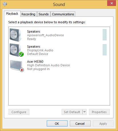 8. Audio Configuration The following instructions describe how to configure the audio settings in order to setup the Docking Station as the default audio output. 8.1 Windows 1.